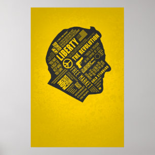 Ron Paul Libertarian Abstrait Thought Poster No MJ