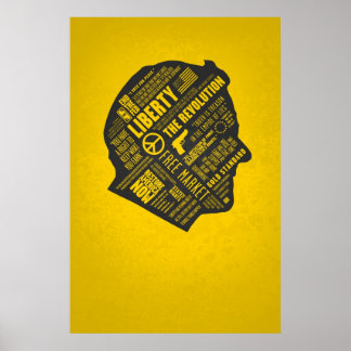 Ron Paul Libertarian Abstrait Thought Poster No MJ