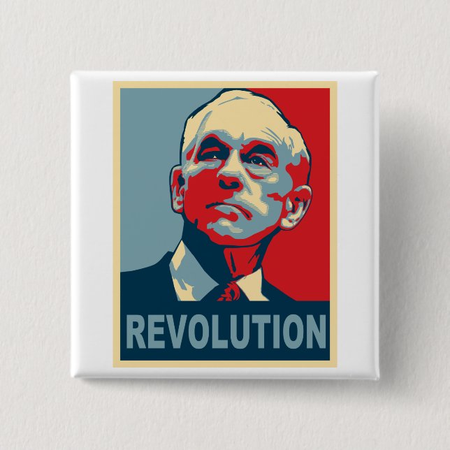 Ron Paul Revolution 2 Inch Square Button (Front)