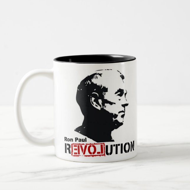 Ron Paul Revolution Coffee/Tea Cup/Mug Two-Tone Coffee Mug (Left)