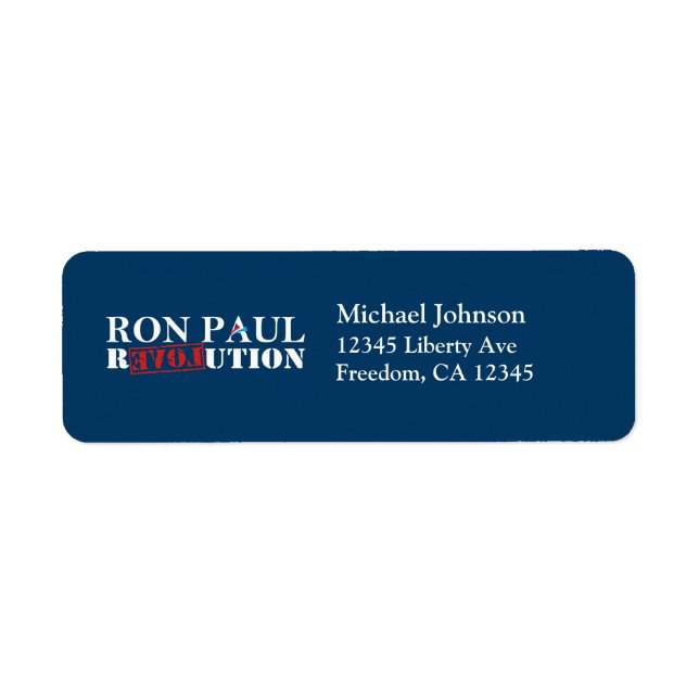 Ron Paul Revolution Return Address Labels (Navy) (Front)