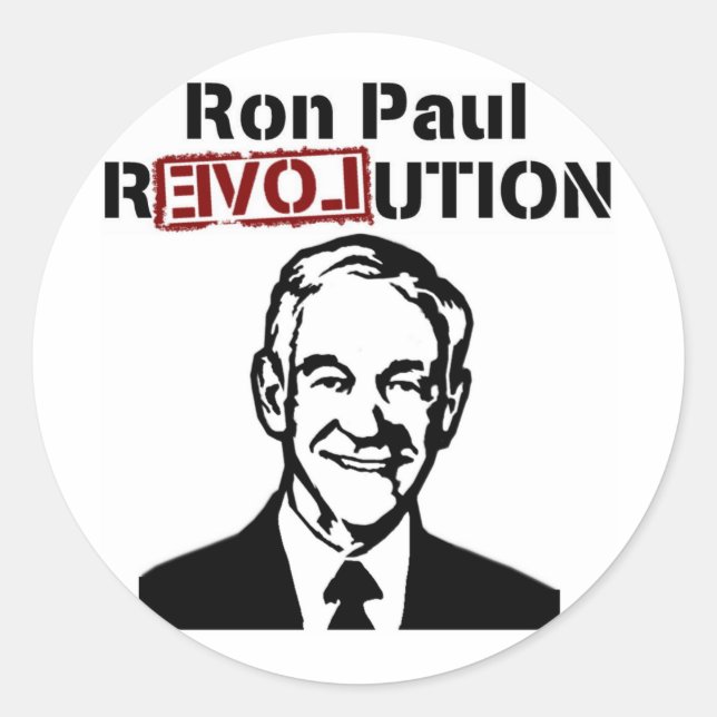 Ron Paul Revolution Round Sticker (Front)