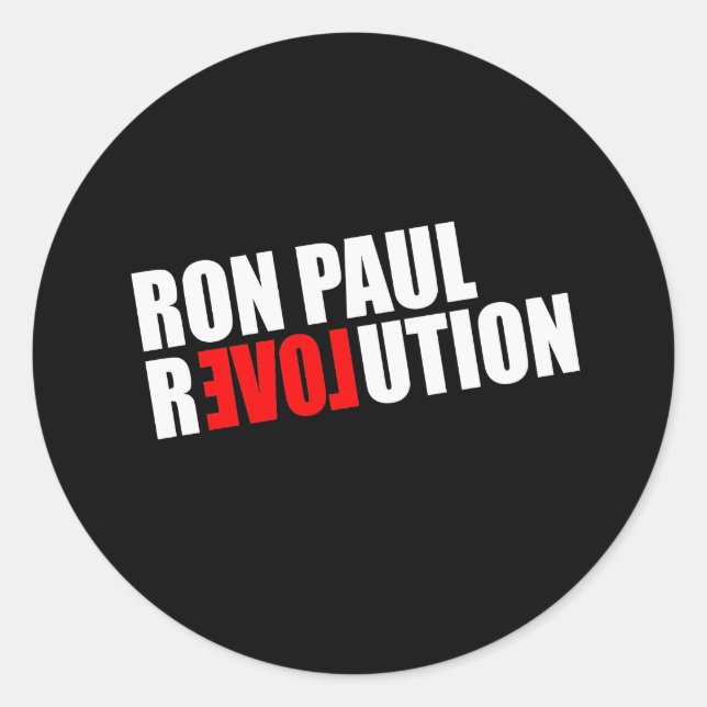 RON PAUL REVOLUTION (white) Classic Round Sticker (Front)