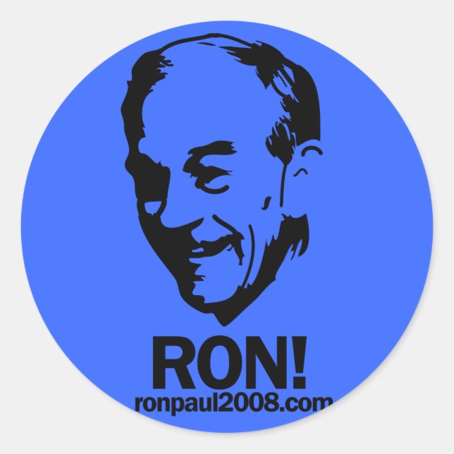 Ron Paul "Ron!" Round Sticker Pack (Front)