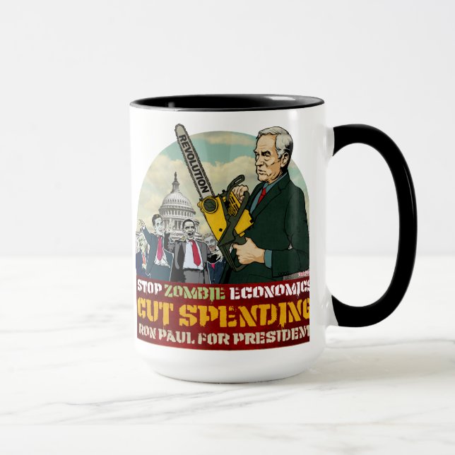 Ron Paul vs. Zombie Economics Your Mug (Right)