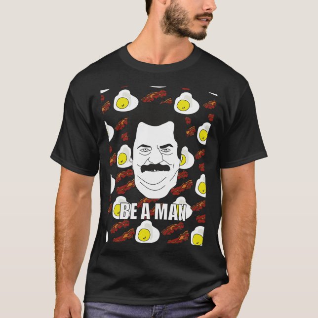 Ron Swanson - OEufs & amp; T-shirt classique Bacon (Devant)