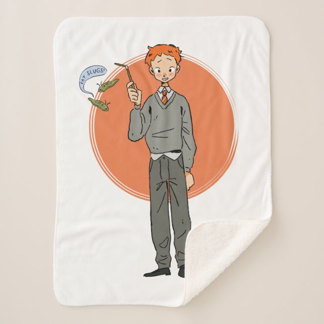 Ron Weasley Illustration "Eat Slugs" Sherpa Blanket (Front)