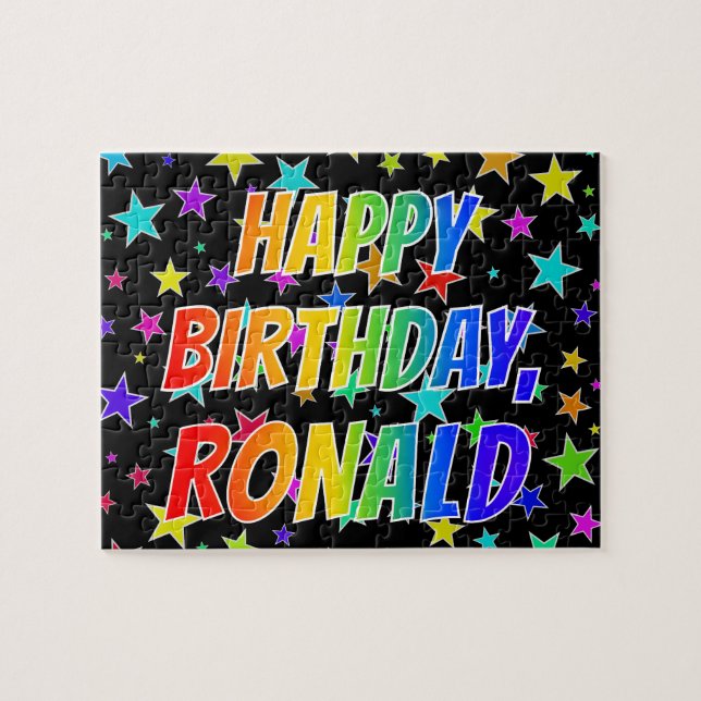 "RONALD" First Name, Fun "HAPPY BIRTHDAY" Jigsaw Puzzle (Horizontal)