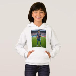 Ronaldo dans un maillot rayé sarcelle et rouge