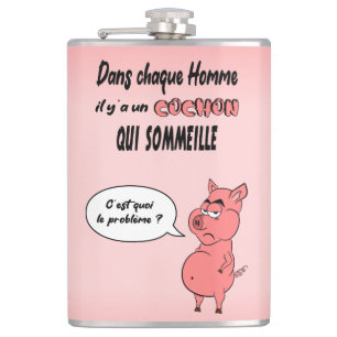 Ronchon the pig hip flask