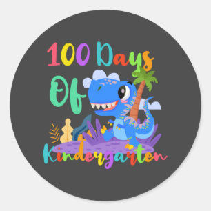 Rond 100 Jours D'Enseignant Dinosaure Sticker
