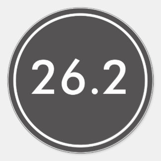 Rond 26.2 Sticker | Noir avec texte blanc