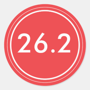 Rond 26.2 Sticker Rouge avec blanc