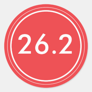 Rond 26.2 Sticker | Rouge avec blanc