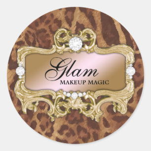 Rond 311 Pink Gold Glam Sticker noir Leopard