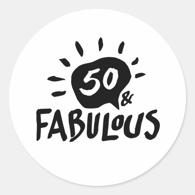 Rond 50 et fabuleux Sticker noir/blanc 50e anniversaire (Devant)