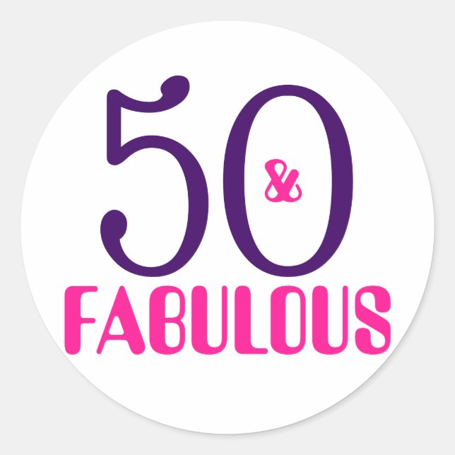 Rond 50 Et Fabuleux | Sticker pour le 50e anniversaire (Devant)