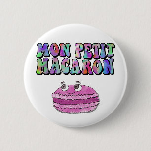 Rond 5 Cm Mon Petit Macaron Retro Tie Dye Texte Super