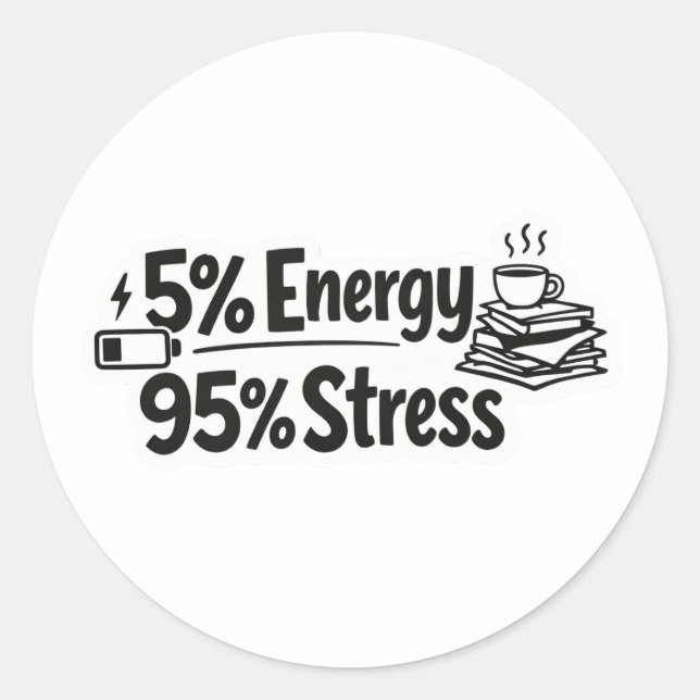 Rond  5% Energy 95% Stress sticker (Devant)
