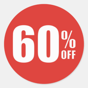 Rond 60% Soixante Pour Cent De Remise Sticker