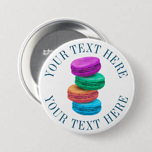 Rond 7,6 Cm Boutons de pinceau Macaron avec texte personnalis