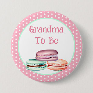 Rond 7,6 Cm La grand-mère Baby shower de la fille Macaron