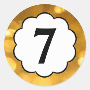 Rond 7 - Sticker en chiffres d'or