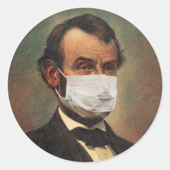 Rond ABE LINCOLN FACE MASK Classic Round Sticker (Devant)