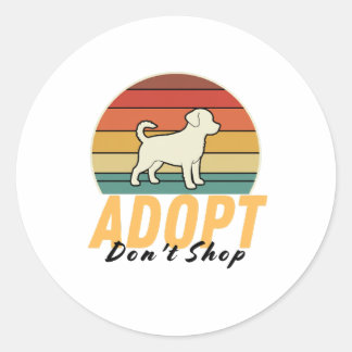 Rond Adoptez Don’t Shop - Abri Sticker de sensibilisati
