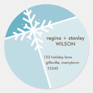 Rond ADRESSE SAISONNIÈRE STICKER :: flocon de neige mod