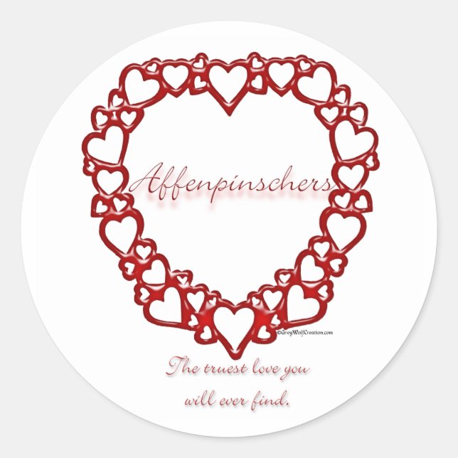 Rond Affenpinscher True Love - Sticker (Devant)