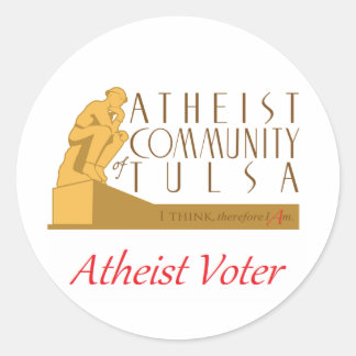 Rond AGIR Sticker "Atheist Voter"