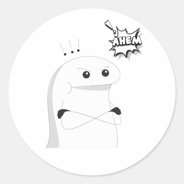 Rond ahem, angry funny face sticker (Devant)