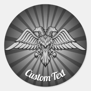 Rond Aigle gris avec Sticker à deux têtes