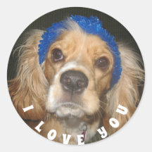 Ajouter Photo Love You Classic Round Sticker