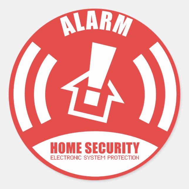 Rond Alarm sticker warning security home (Devant)