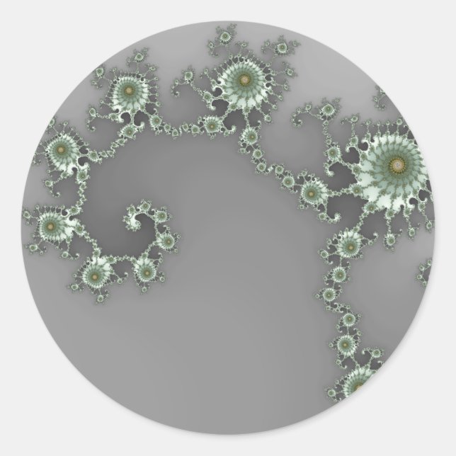 Rond Alien gris - Sticker fractal (Devant)