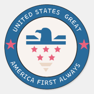 Rond America First logo sticker