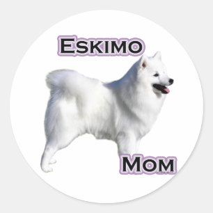 Rond American Eskimo Chien Maman 4 - Sticker