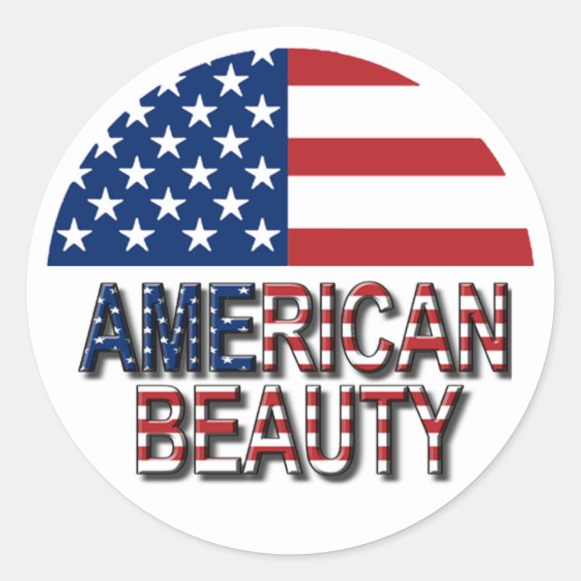 Rond American Flag - American Beauty Sticker (Devant)