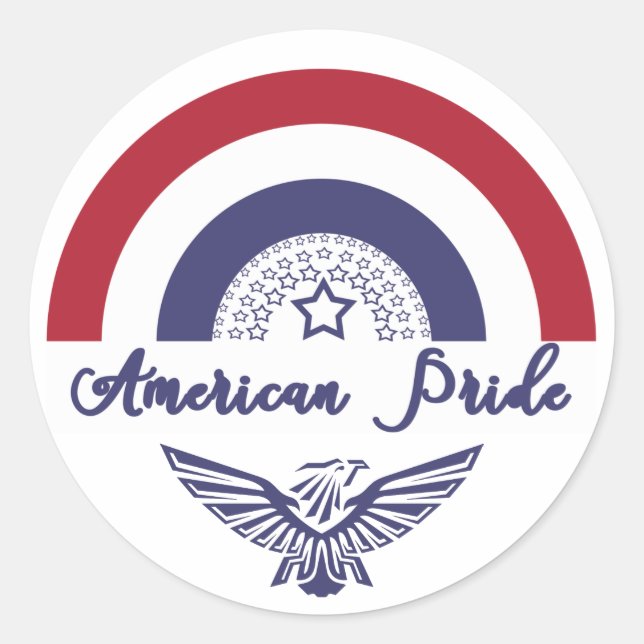 Rond American Pride Rainbow Flag / Sticker d'aigle (Devant)