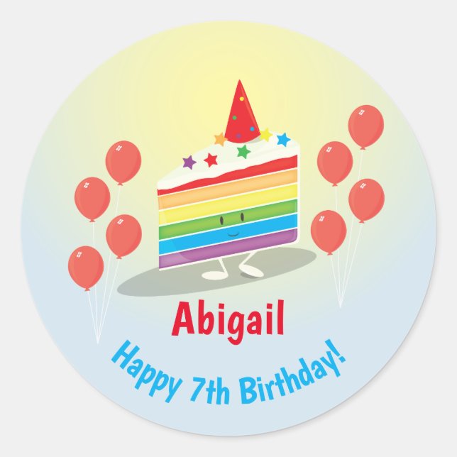 Rond Anniversaire de Rainbow Cake | Sticker (Devant)