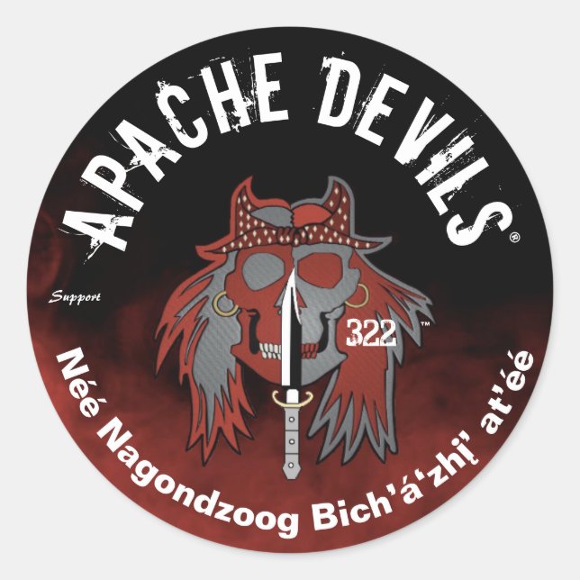 Rond Apache Devils ®️ 🇺 APACHE DEVILS SUPPORT Sticker (Devant)