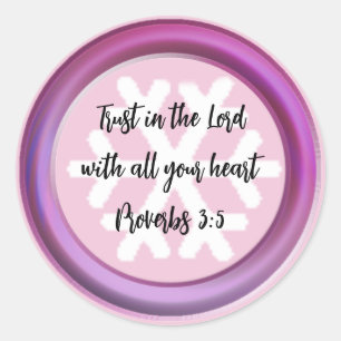 Rond Approuver la Bible Verse Proverbes 3:5 Sticker ron