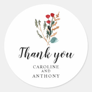 Rond Aquarelle Flower Simple Classic Round Sticker