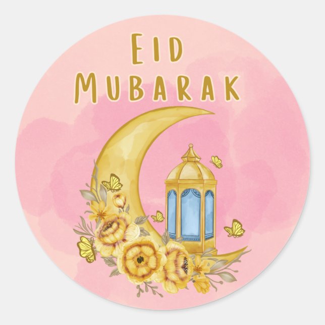 Rond Aquarelle Moon Aïd Moubarak Sticker (Devant)