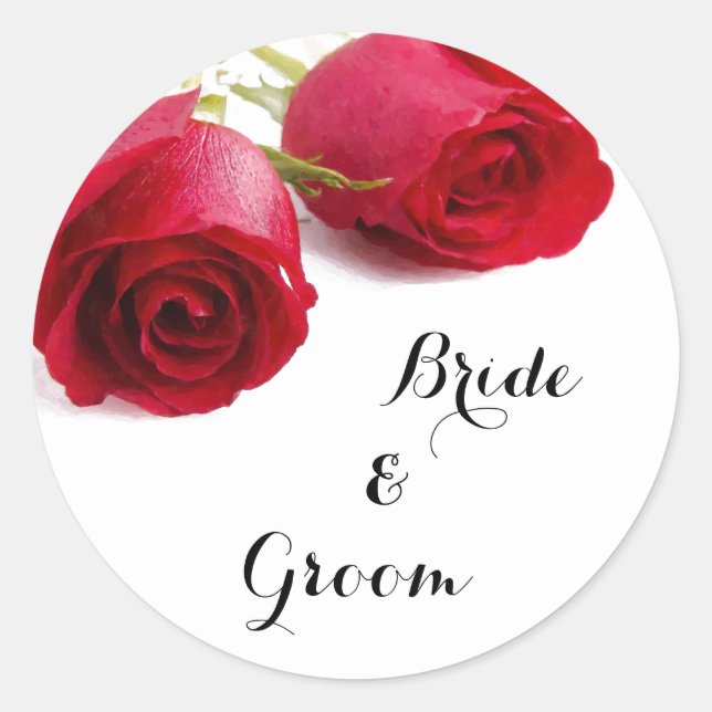 Rond Aquarelle Rose rouge - Sticker Rose (Devant)