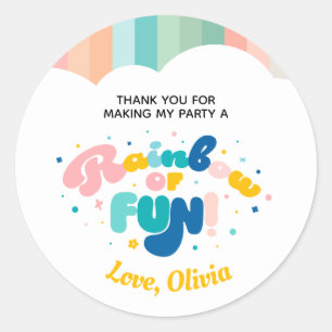 Rond Arc-en-ciel de fête d'anniversaire amusant Sticker