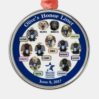 Rond Argenté Ornement 1 d'ordures de l'honneur de l'olive