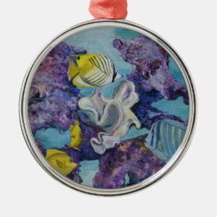 Rond Argenté Ornement d'aquarium